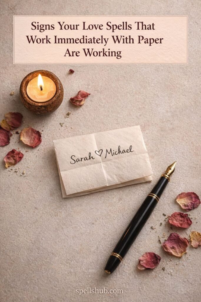 Signs Your Love Spells That Work Immediately With Paper Are Working